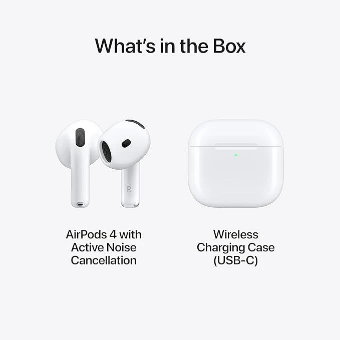 Apple AirPods 4 Wireless Earbuds, Bluetooth Headphones, with Active Noise Cancellation, Adaptive Audio, Transparency Mode
